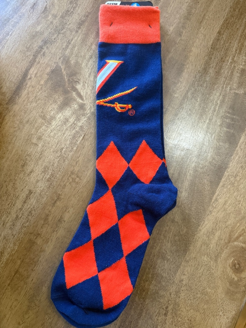 UVA Navy & Orange Argyle Dress Socks
